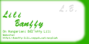 lili banffy business card